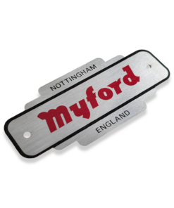 Alternative view of 177. ML10 MYFORD HEADSTOCK NAME PLATE "NOTTINGHAM ENGLAND" G2532/2