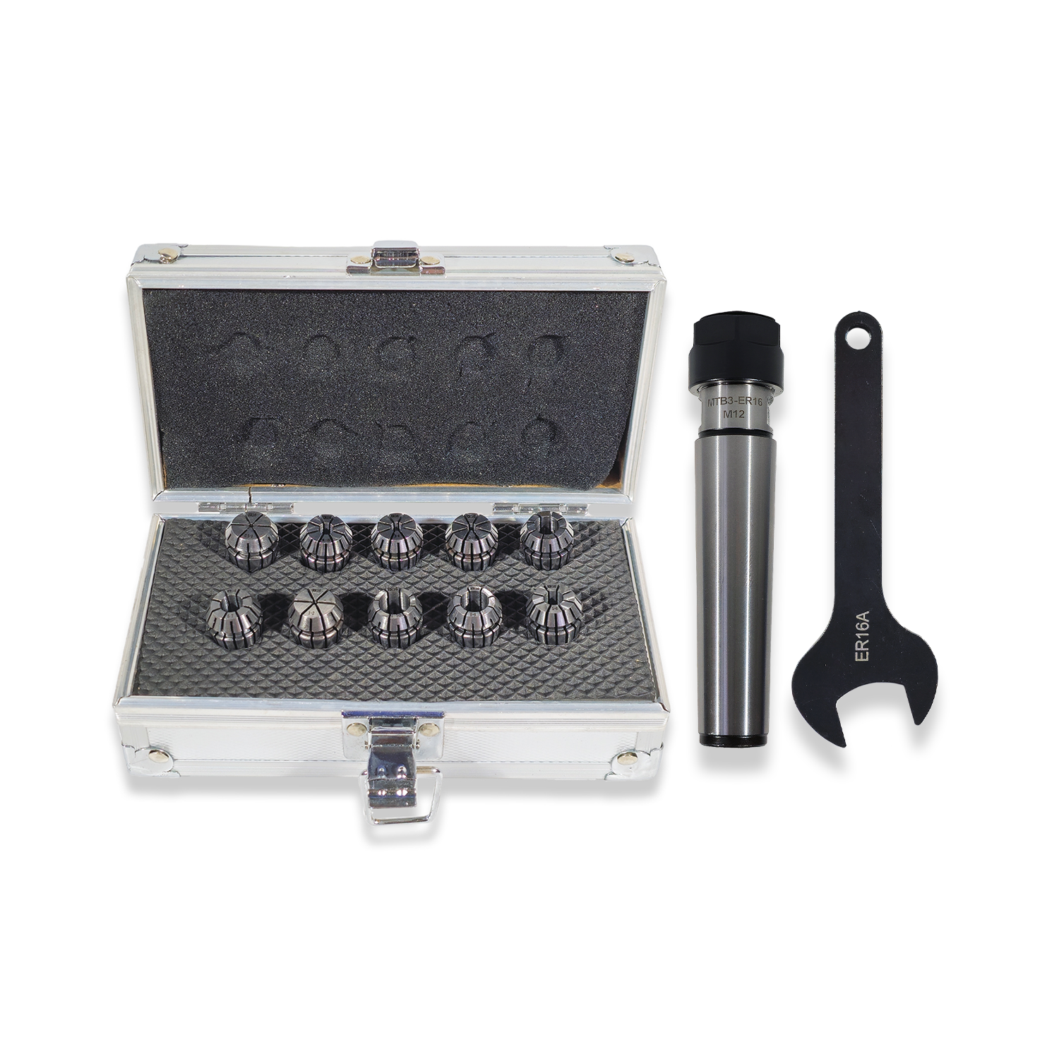 3MT ER16 Collet Chuck & 10pc 1-10mm Collet Set