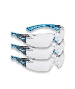 Bolle Safety Glasses Rush+ Range RUSHPPSIB Clear Lens UV Protection x 3 pairs