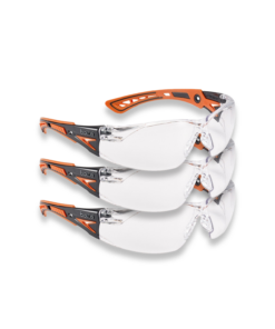 Bolle Safety Glasses Rush+ Range RUSHPPSIO Clear Lens UV Protection x 3 pairs