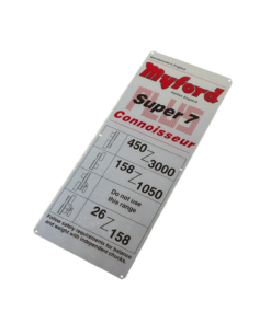 Alternative view of CONNOISSEUR MAIN DRIVE GUARD SPEED CHART - RED