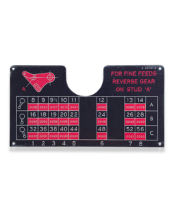 GEARBOX SCREW CUTTING CHART A2602/2