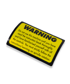 Alternative view of MYFORD WARNING STICKER