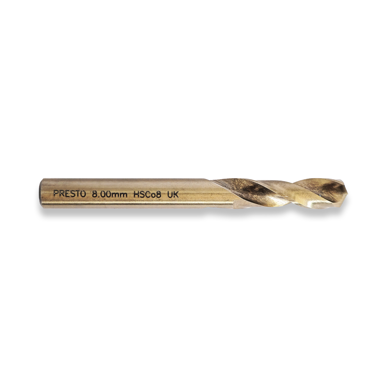 PRESTO 8MM COBALT SPLIT POINT STUB DRILL DIN1897