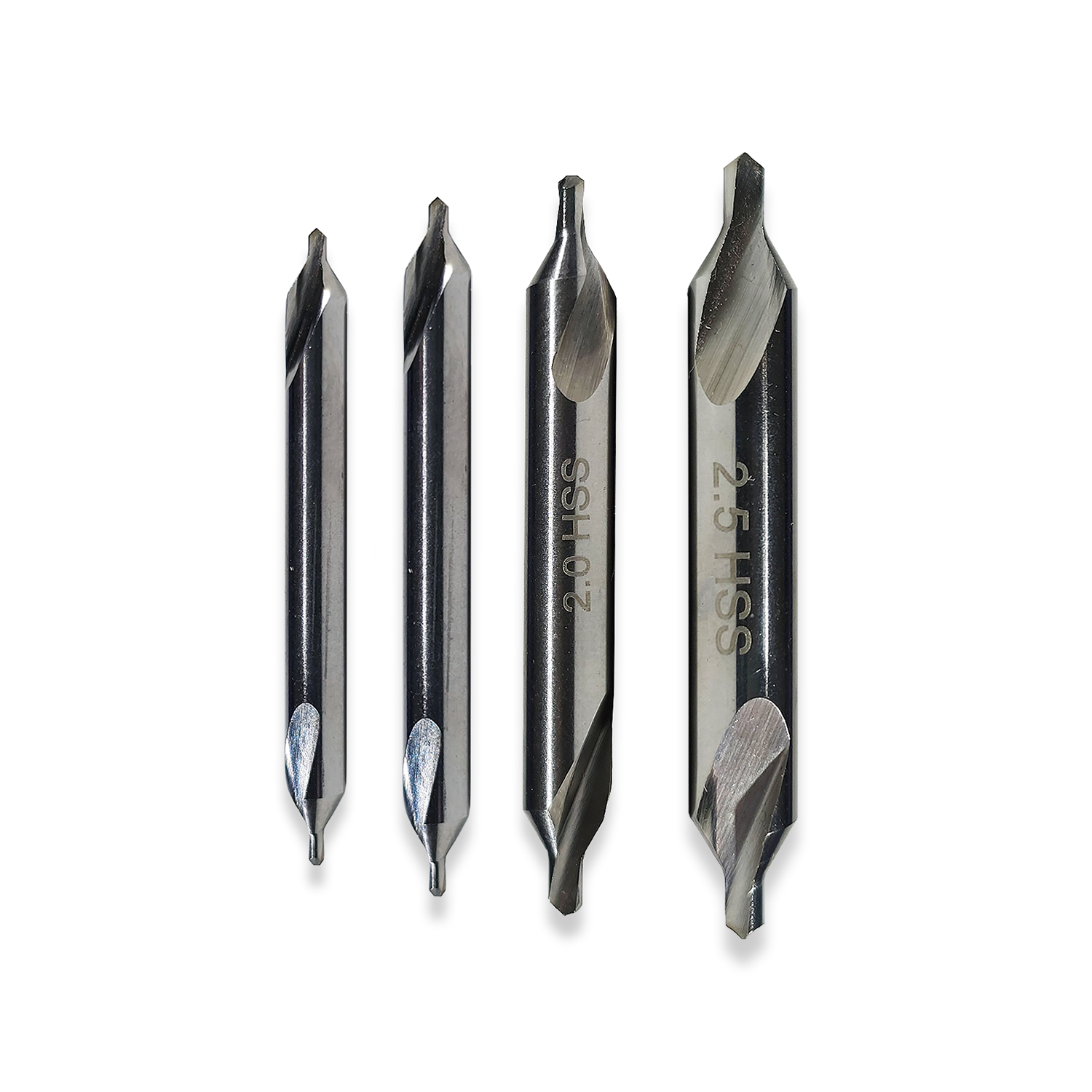 SET OF 4 CENTRE DRILLS ( 1MM / 1.6MM / 2 MM + 2.5 MM )