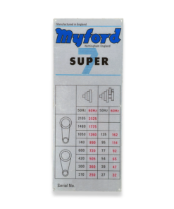 SUPER 7 MAIN DRIVE GUARD SPEED CHART PLATE
