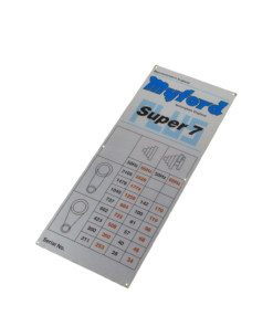 Alternative view of SUPER 7 PLUS SPEED CHART PLATE