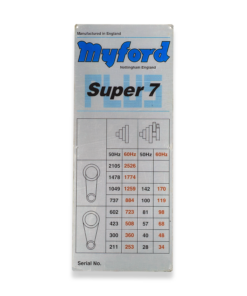 SUPER 7 PLUS SPEED CHART PLATE