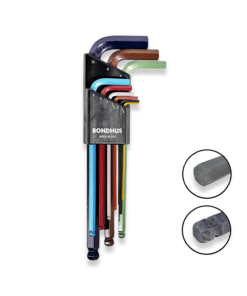 BONDHUS ColourGuard Ball End Hex Allen Key Set 9pcs Metric 1.5mm-10mm 69499