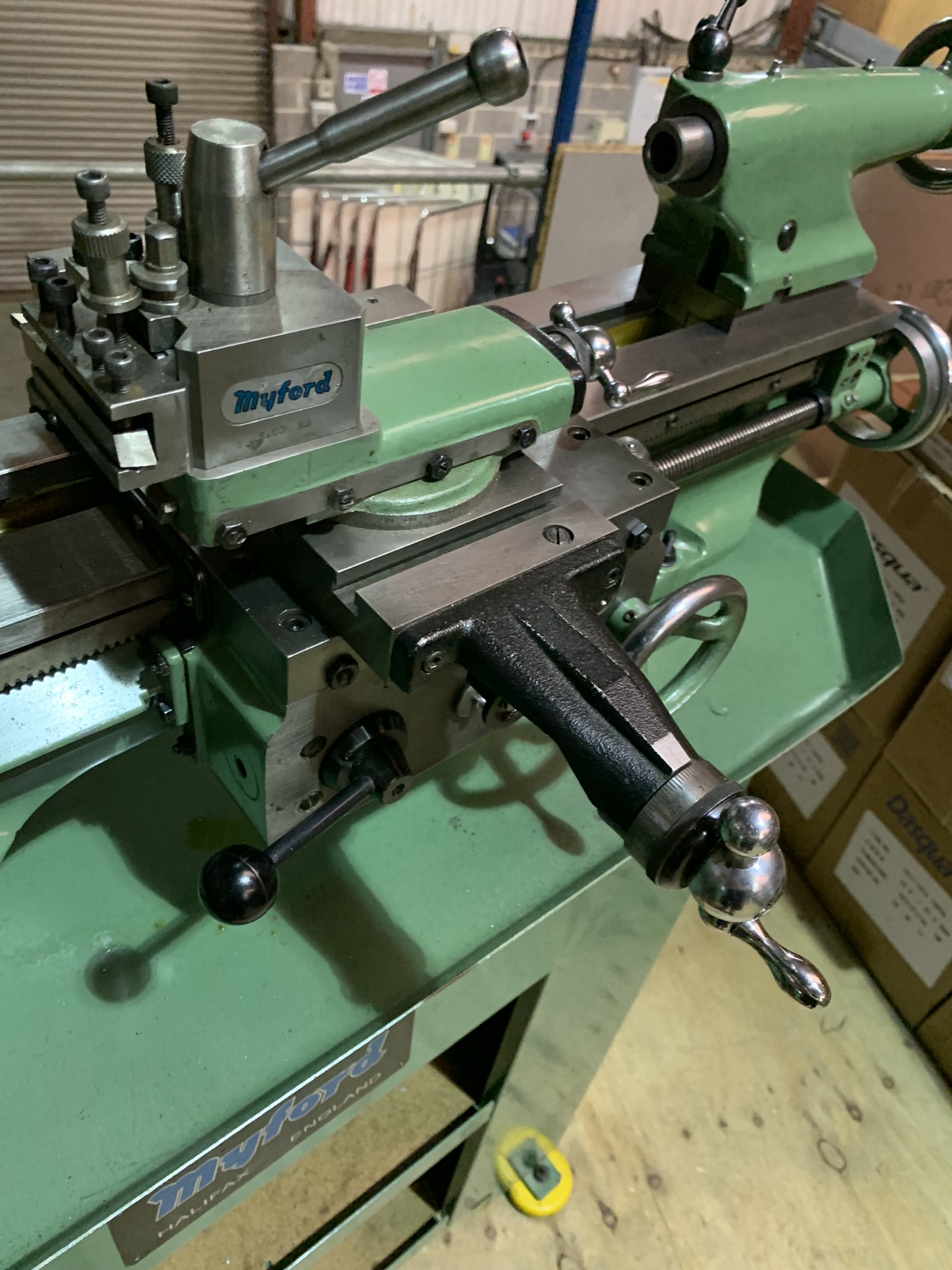 Myford Super 7 lathe with gearbox power cross feed motor switch quick change - Image 11