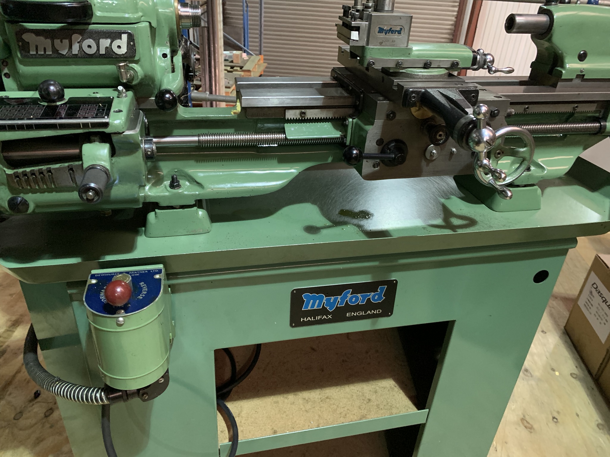 Myford Super 7 lathe with gearbox power cross feed motor switch quick change - Image 9