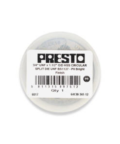 PRESTO HSS 3/4" x 16TPI UNF SPLIT DIE