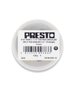 PRESTO 9/16" x 12TPI BSW HSS CIRCULAR SPLIT DIE