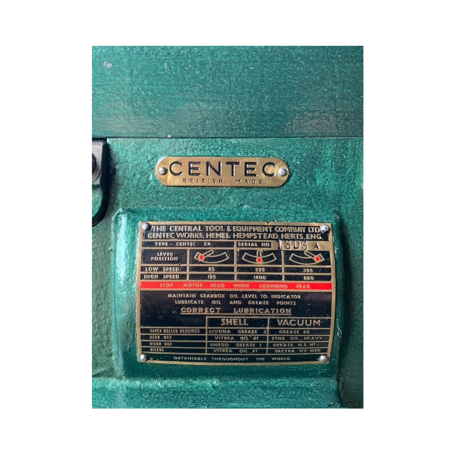 Centec 2A milling machine horizontal / vertical on cabinet 2mt head - Image 5